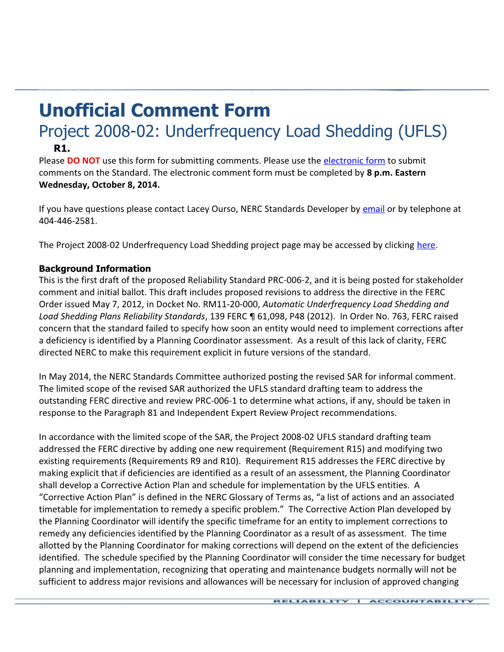 PRC-026-1 Unofficial Comment Form (Draft 1)