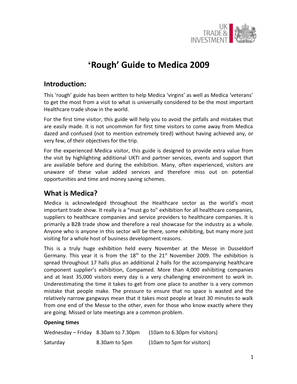 Rough Guide to Medica 2009