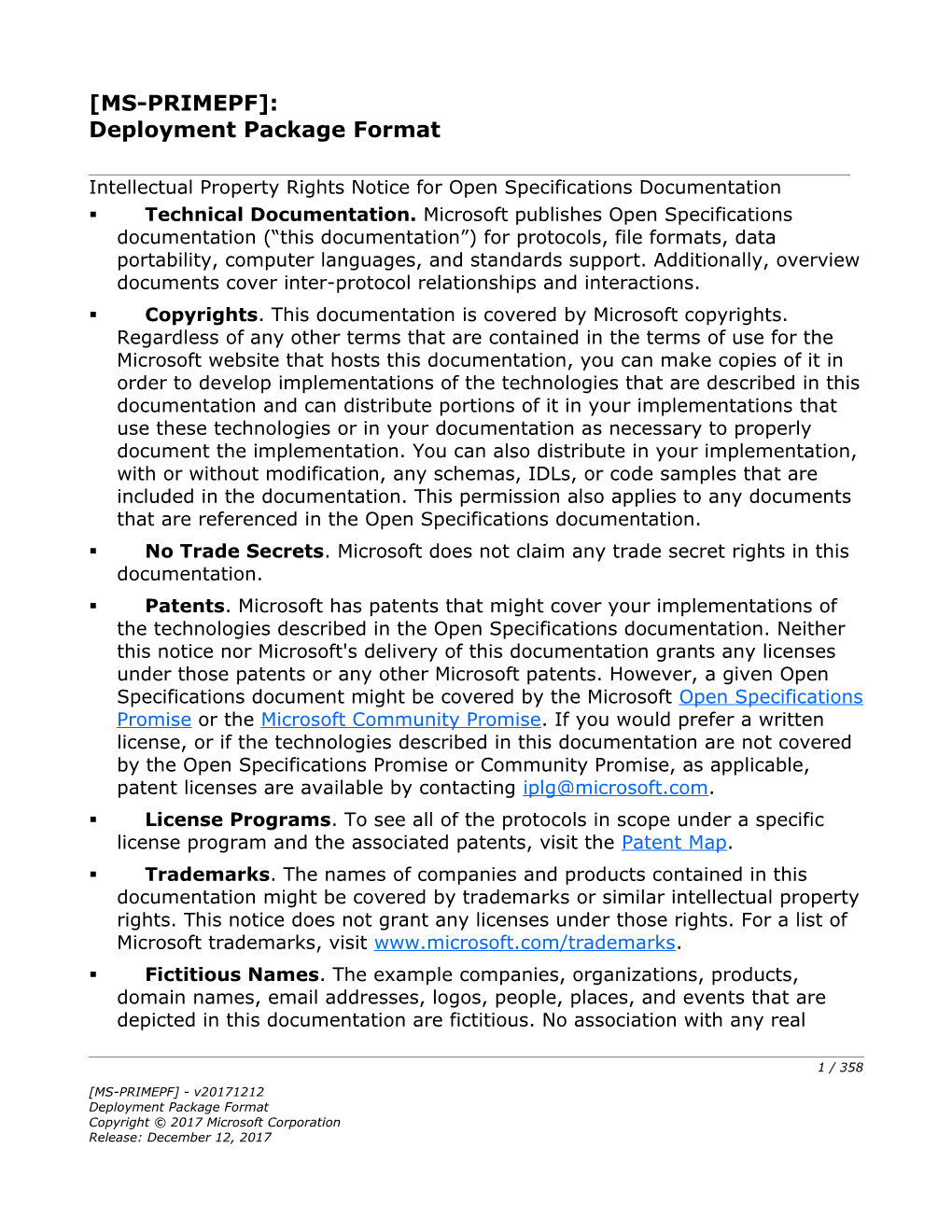 Deployment Package Format