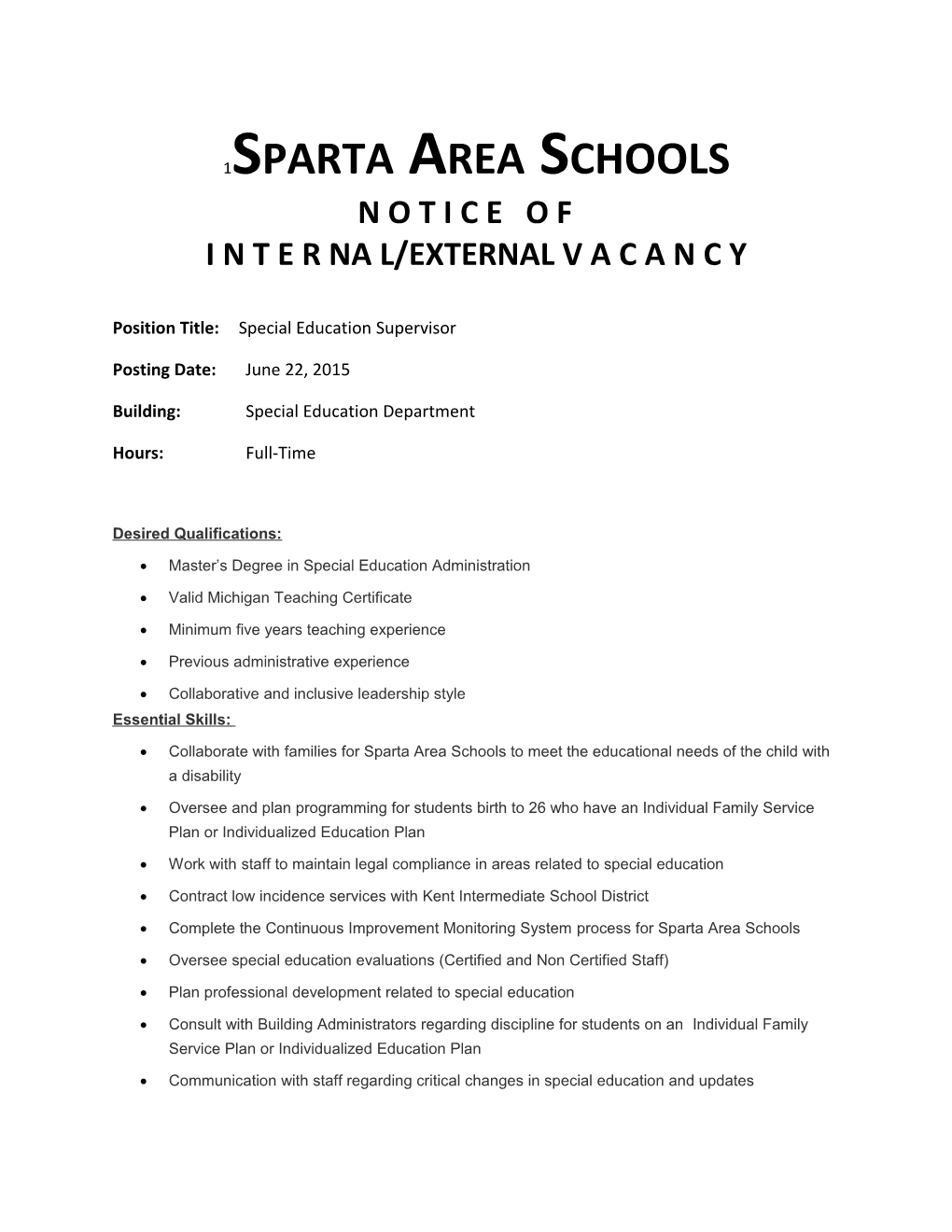 Sparta Area Schools