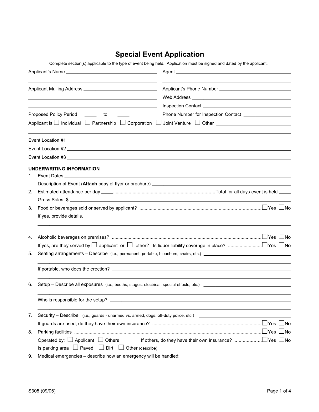 Special Event Application