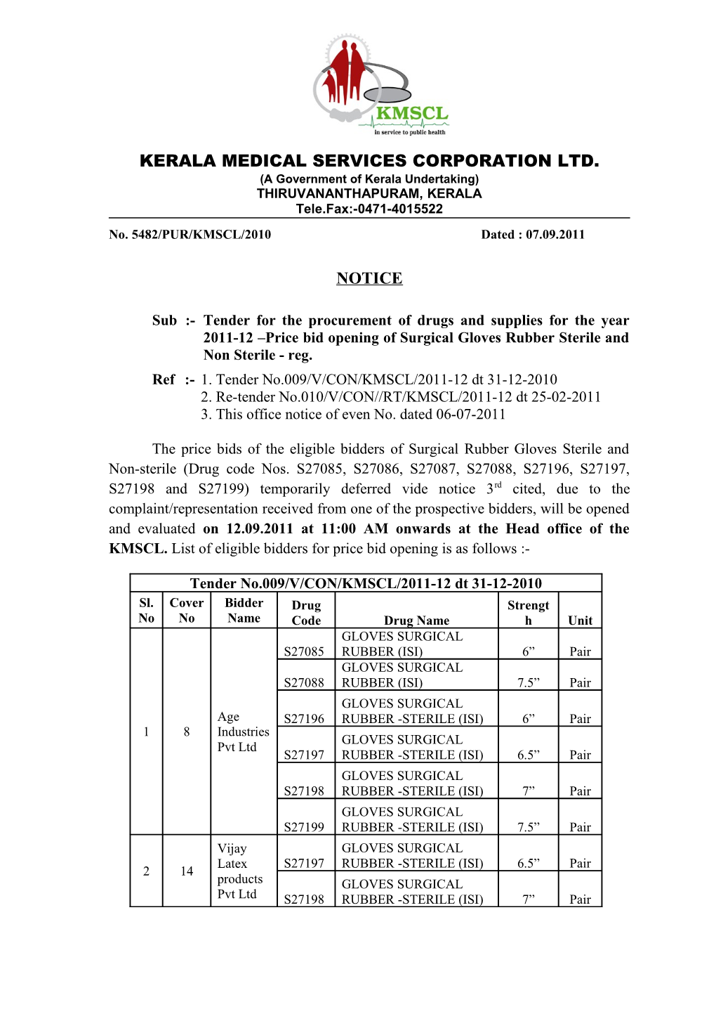 Kerala Medical Services Corporation Ltd