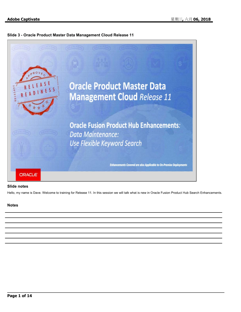 Slide 3 - Oracle Product Master Data Management Cloud Release 11