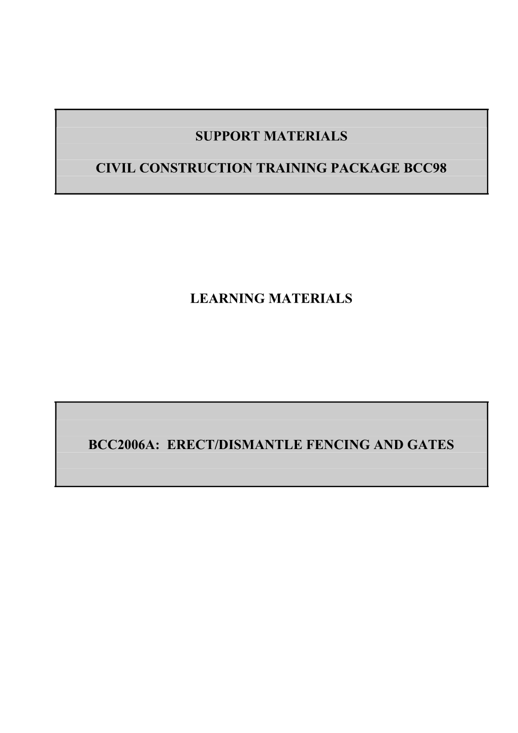 Civil Construction Training Package Bcc98