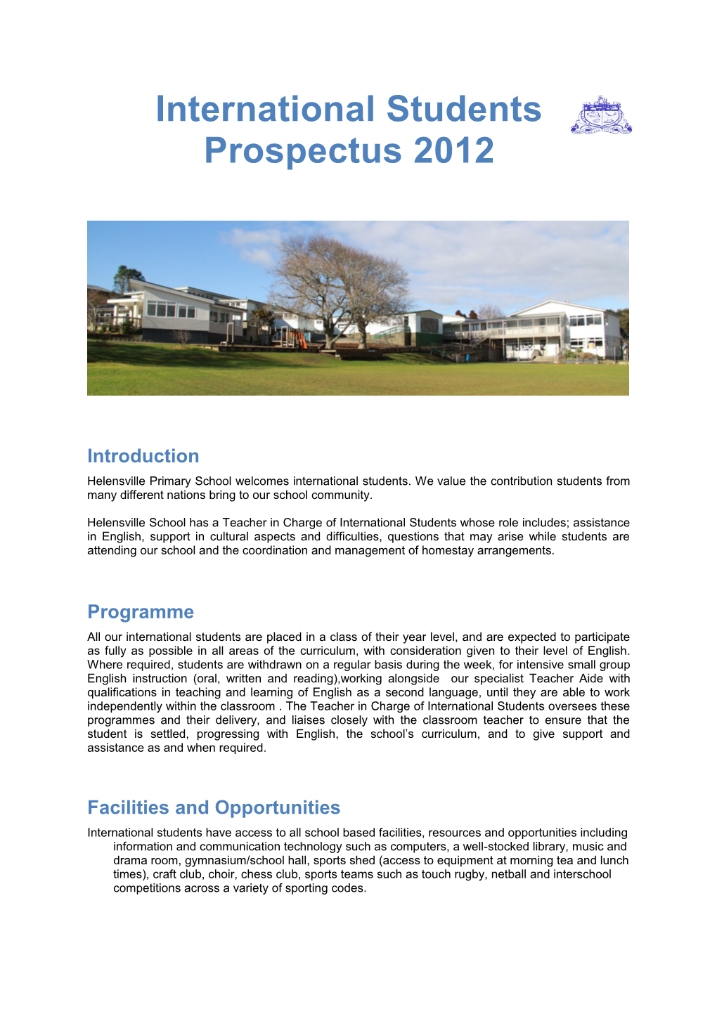 International Students Prospectus 2012