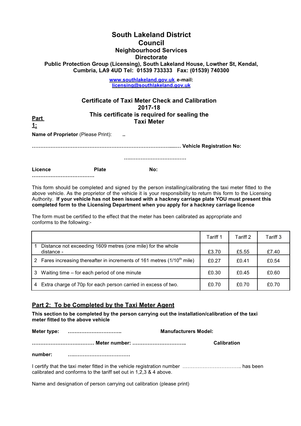 South Lakeland District Council s1