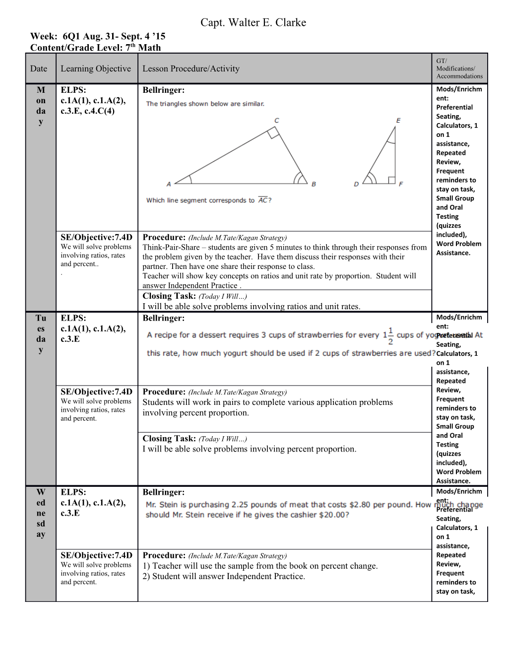 Content/Grade Level: 7Th Math