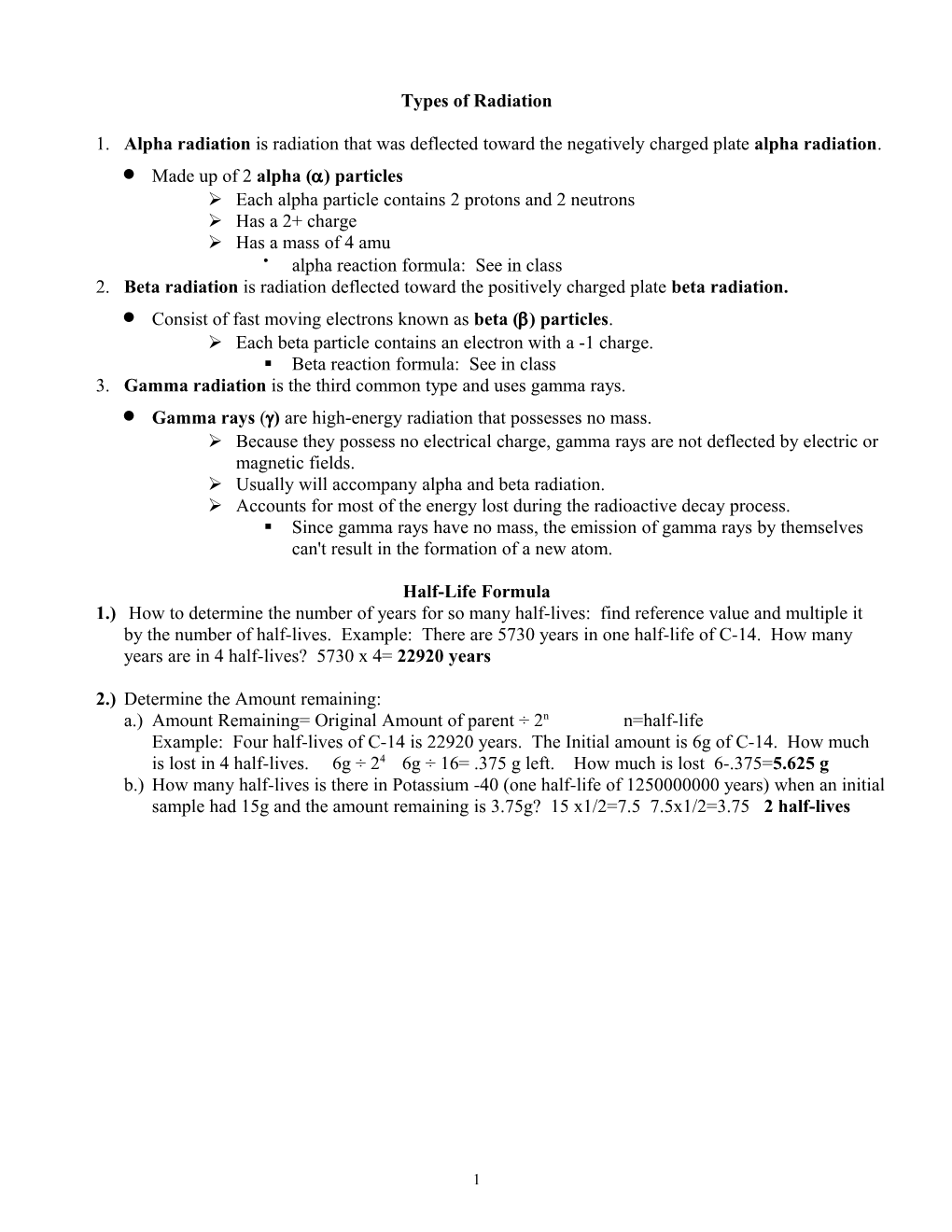 Types of Radiation