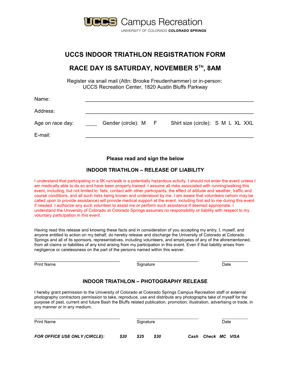 Uccs Indoor Triathlon Registration Form