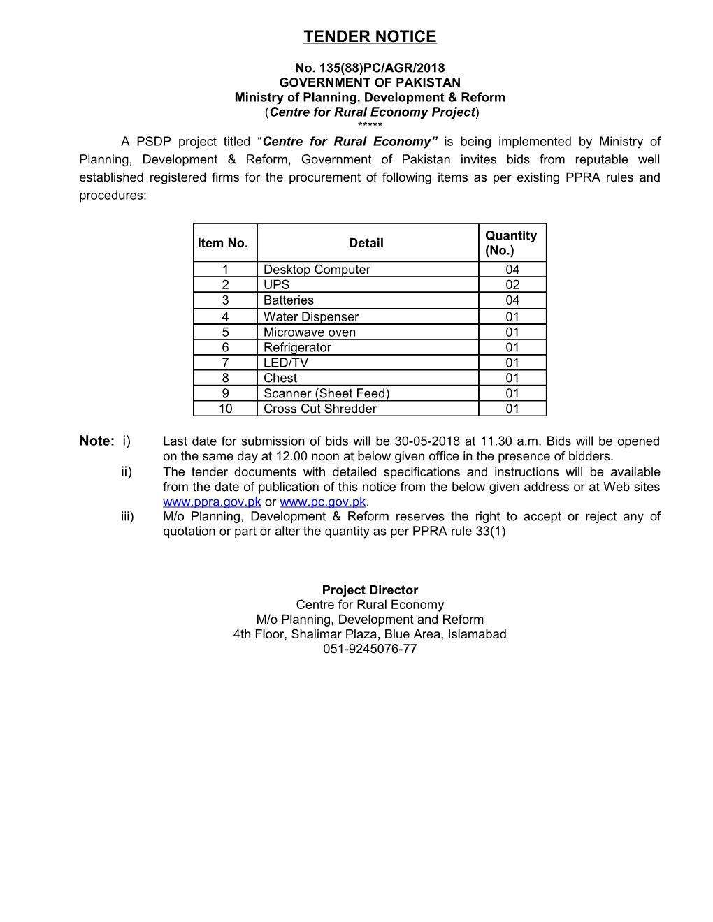 Ministry of Planning, Development & Reform