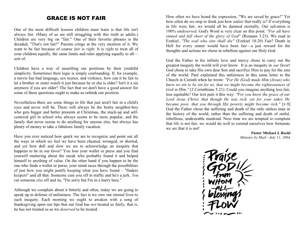 Grace Is Not Fair
