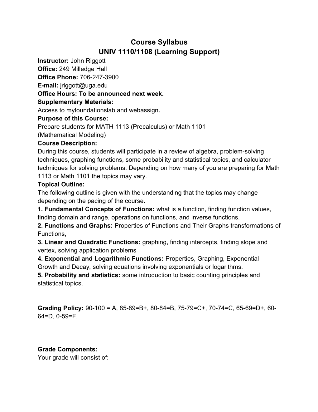 UNIV 1110/1108 (Learning Support)