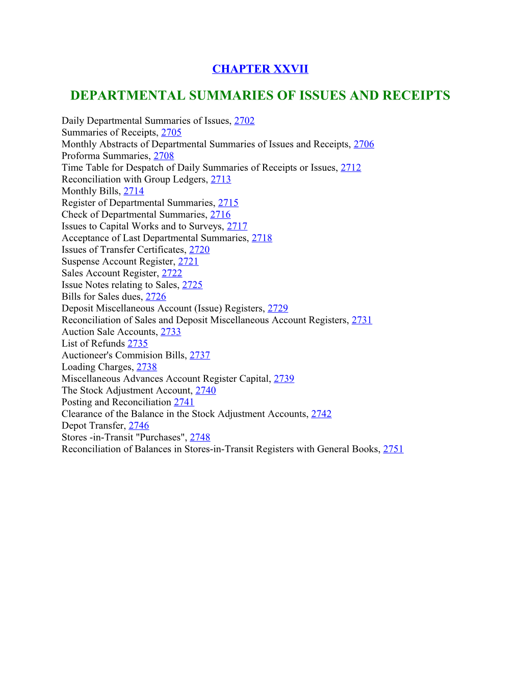 Departmental Summaries of Issues and Receipts