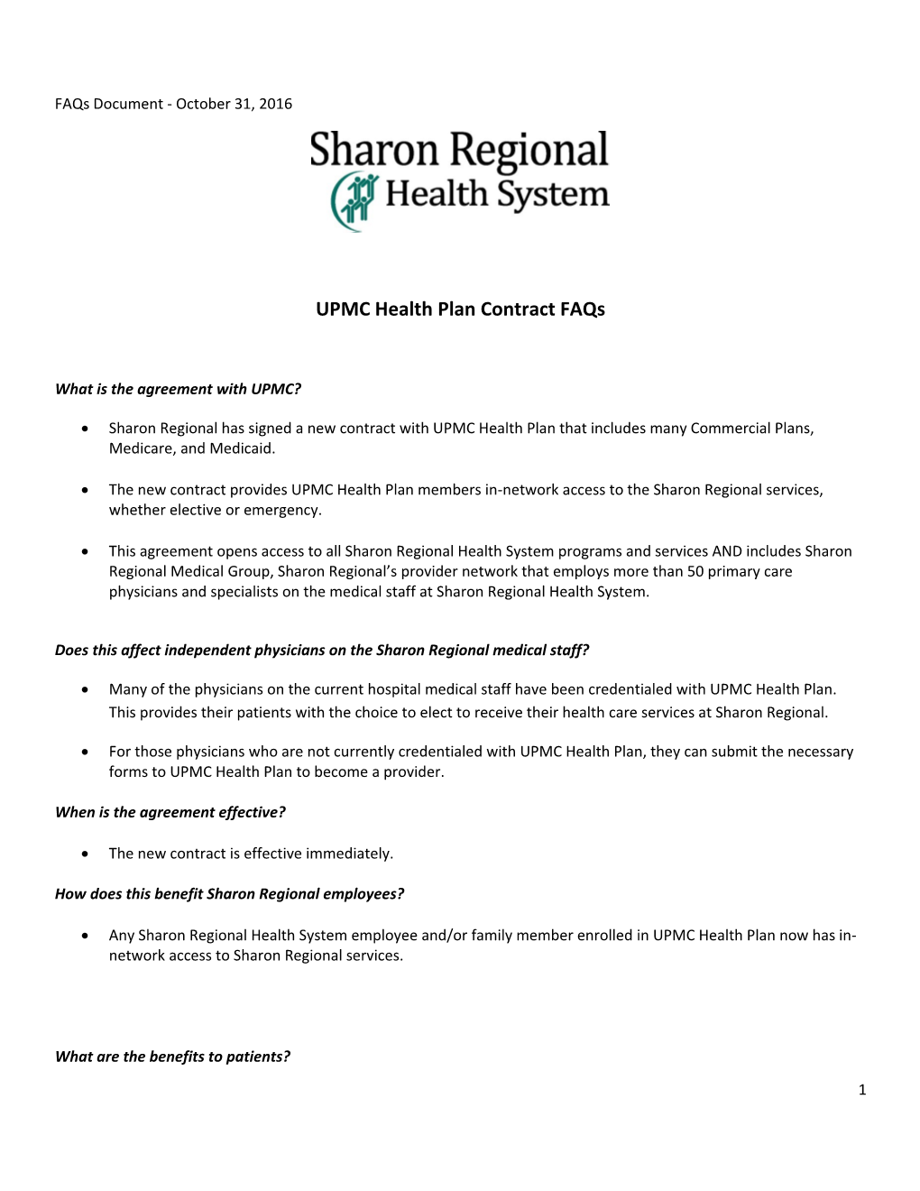UPMC Health Plan Contract Faqs