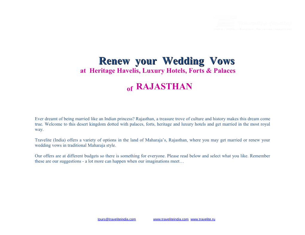 Blessing / Renewal of Vows