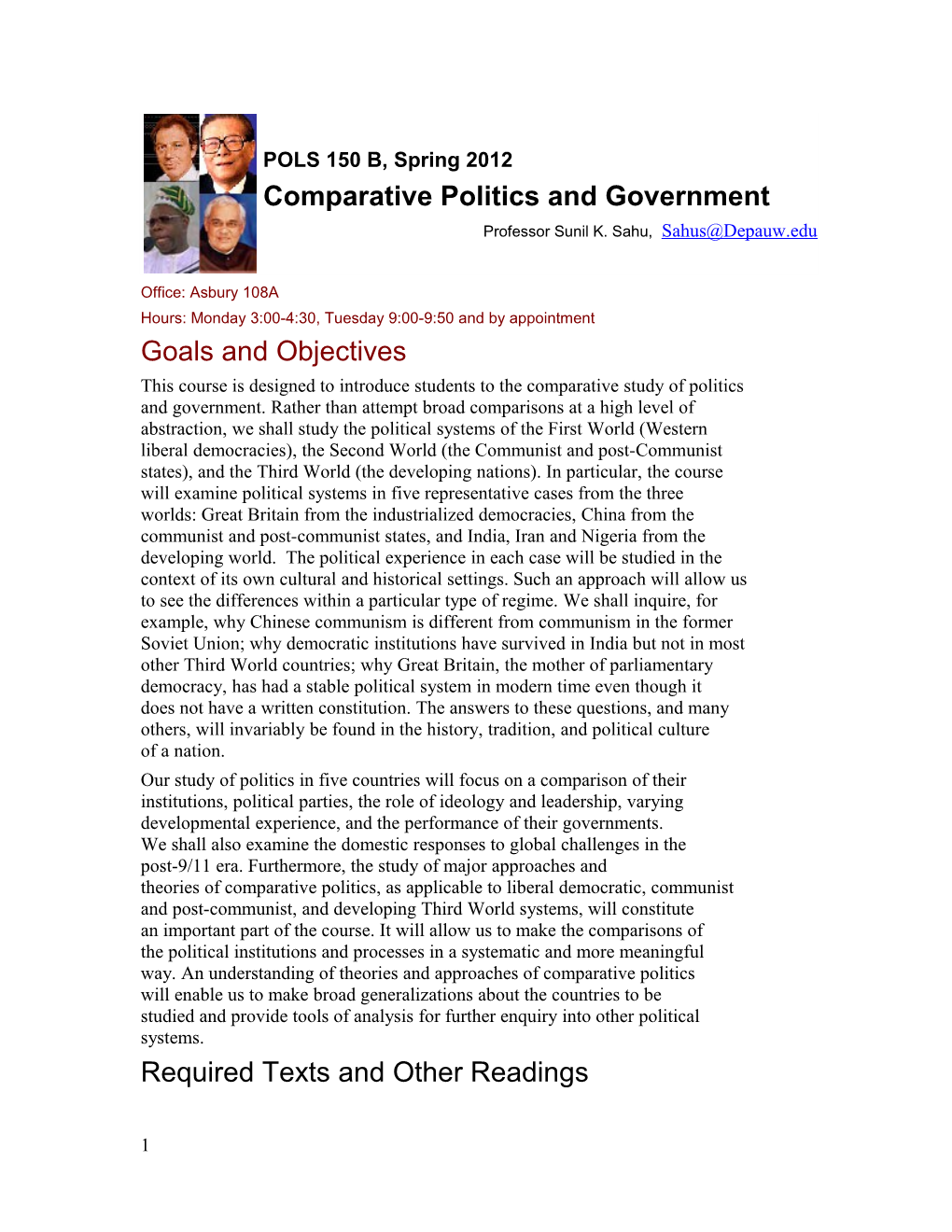 Comparative Politics and Government