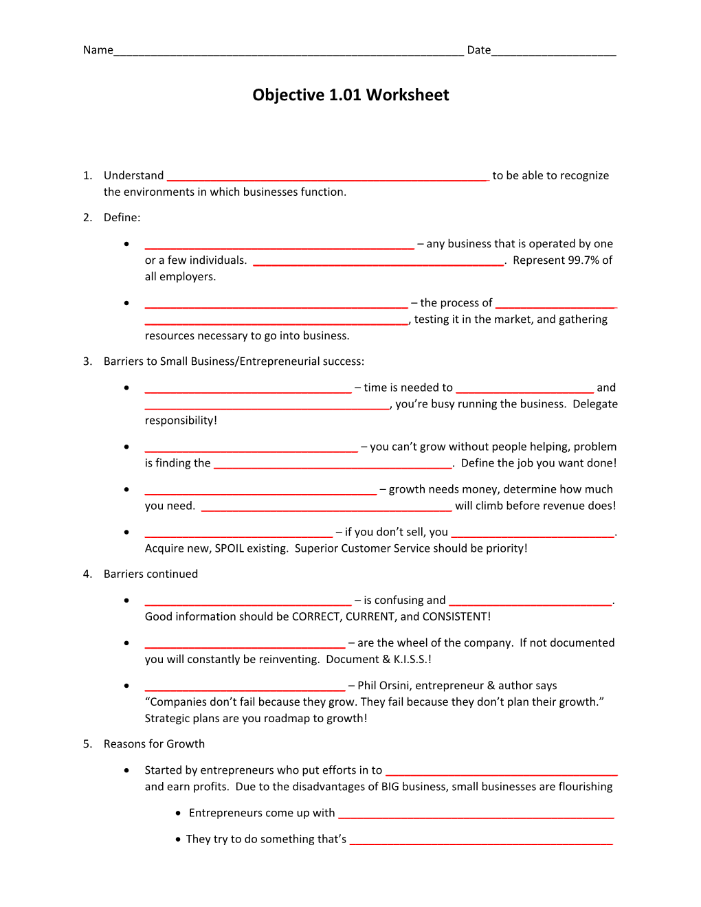 Objective 1.01 Worksheet