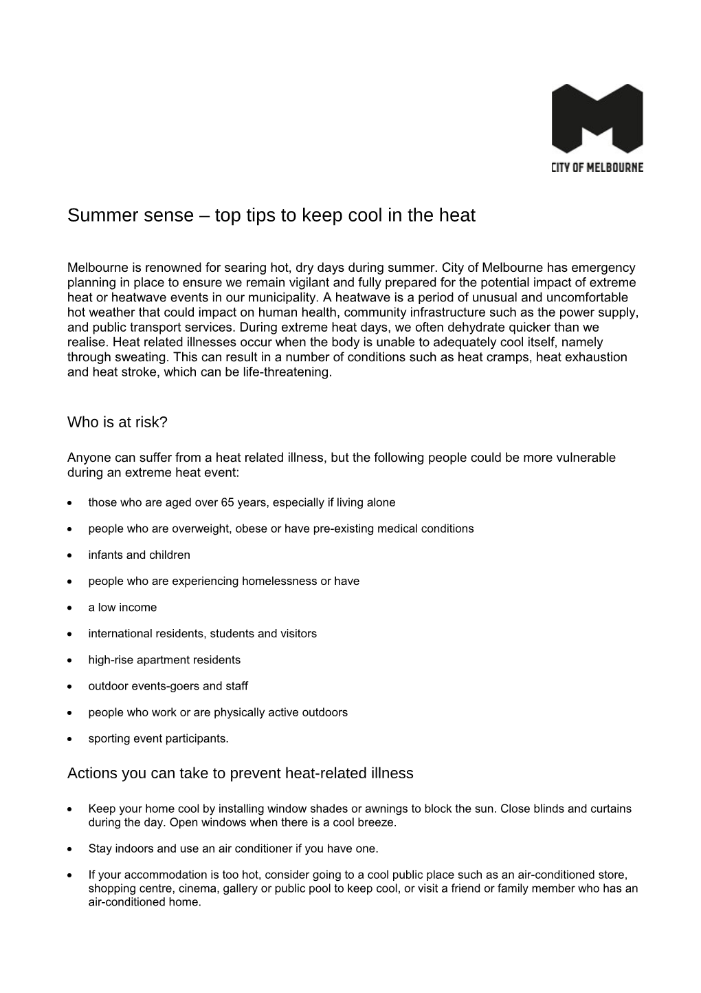 Summer Sense - Top Tips to Keep Cool in the Heat