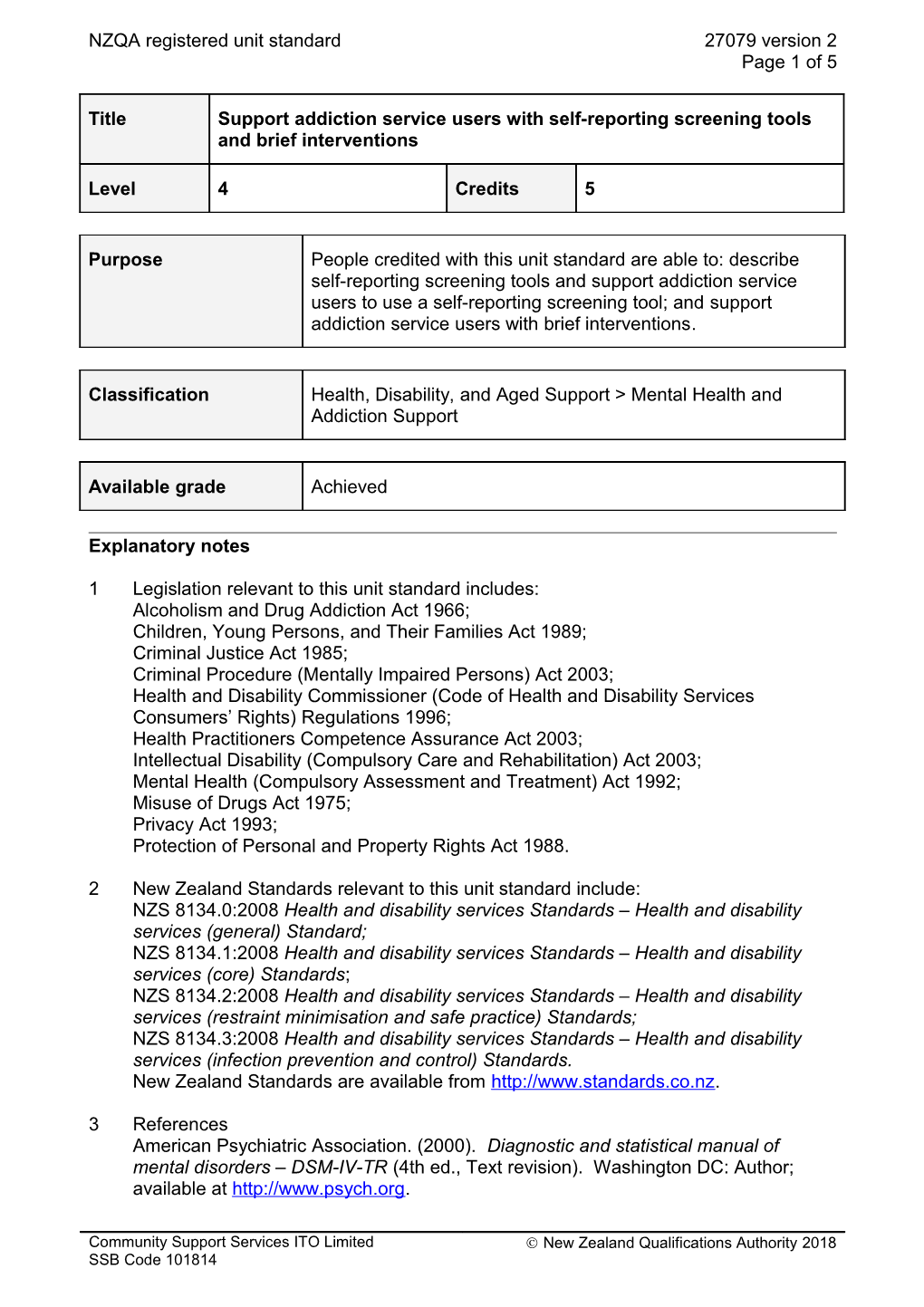 27079 Support Addiction Service Users with Self-Reporting Screening Tools and Brief