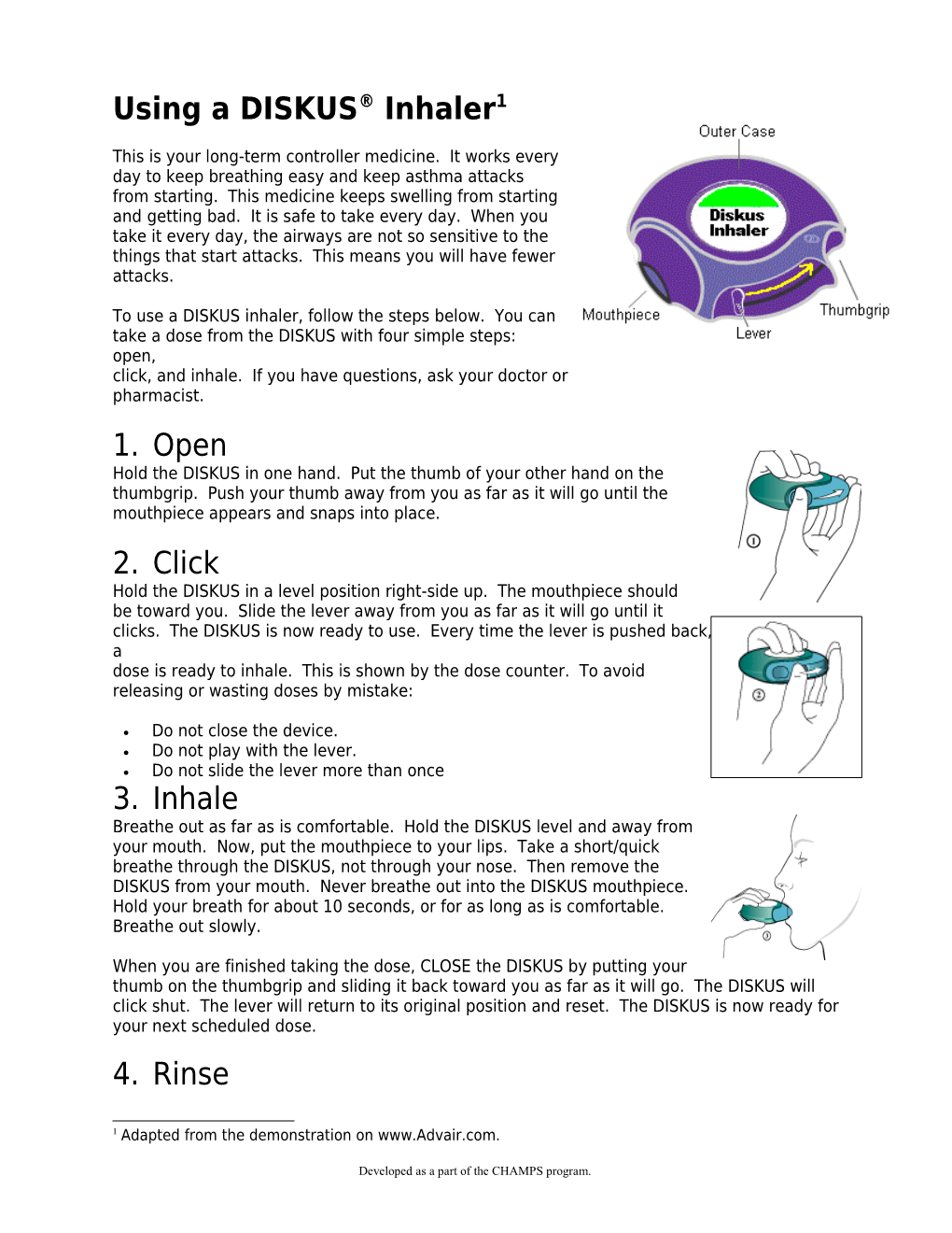 Using the DISKUS Inhaler