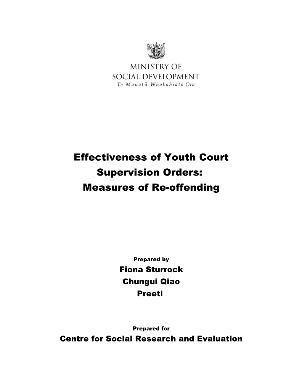 Effectiveness of Youth Court