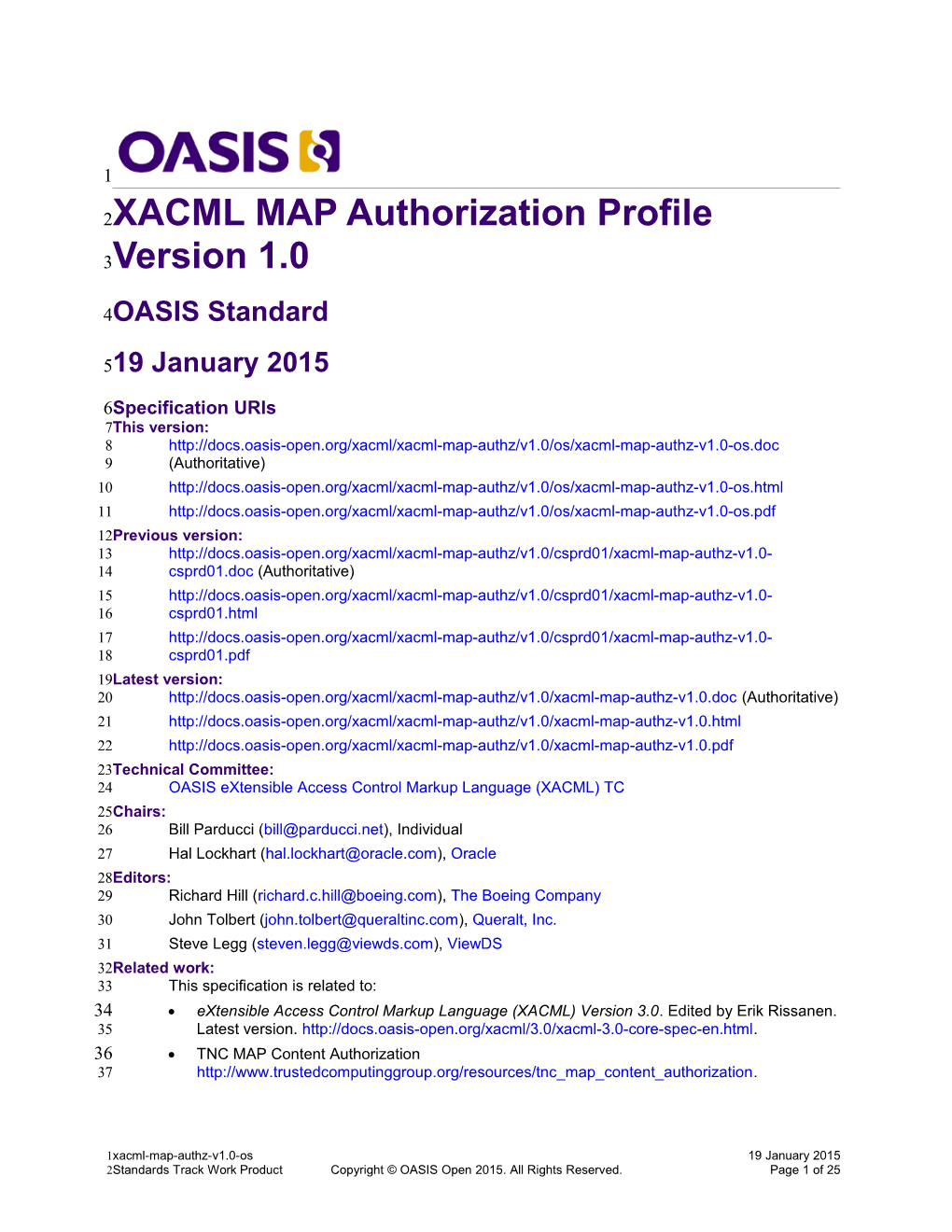 XACML MAP Authorization Profile Version 1.0
