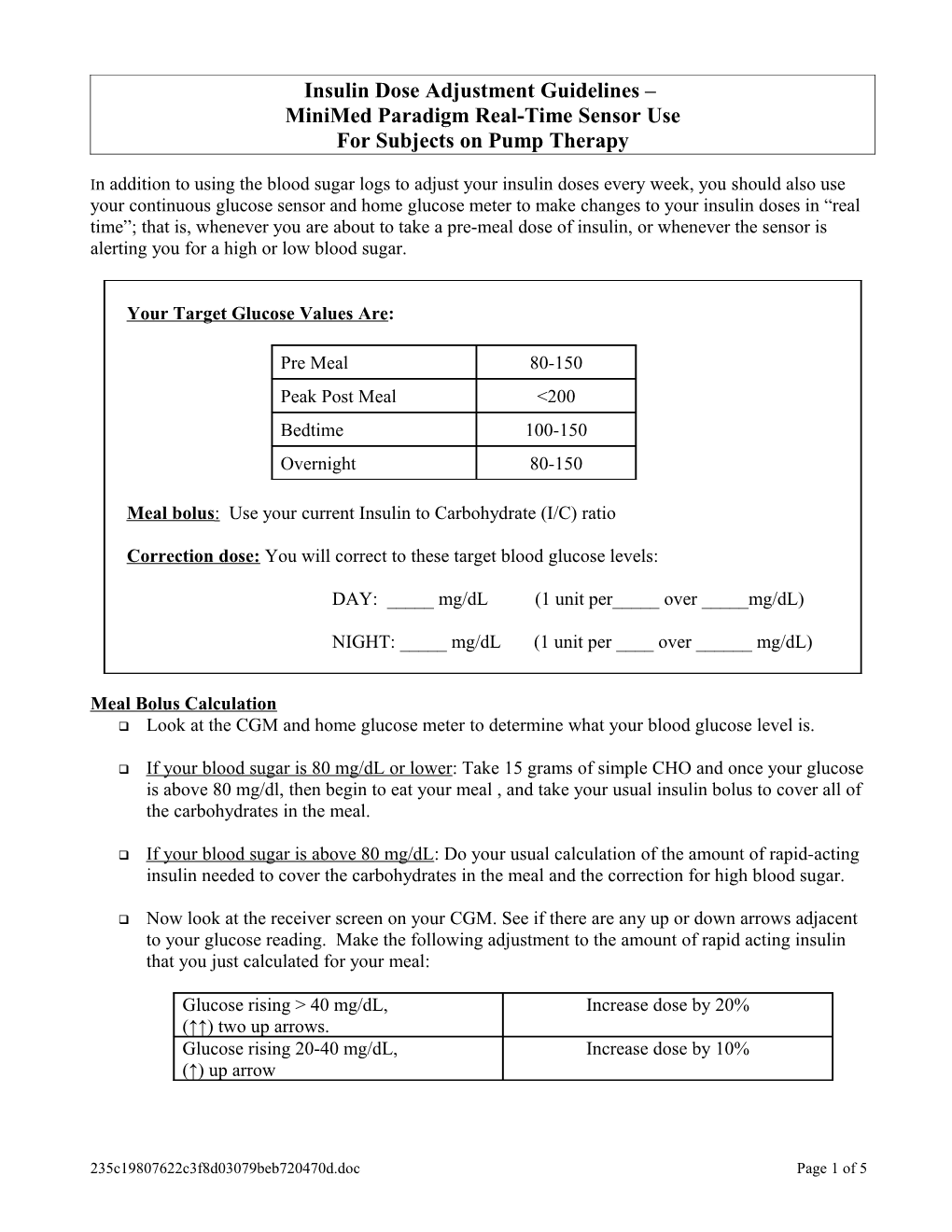 Dose Adjustment Guidelines Retrospective Log Review (Control Group)