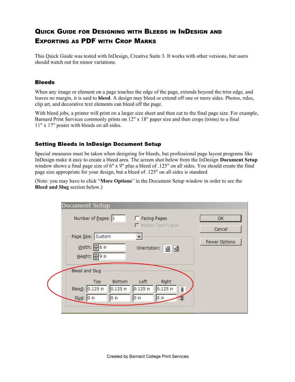 Quick Guide for Designing with Bleeds in Indesign And