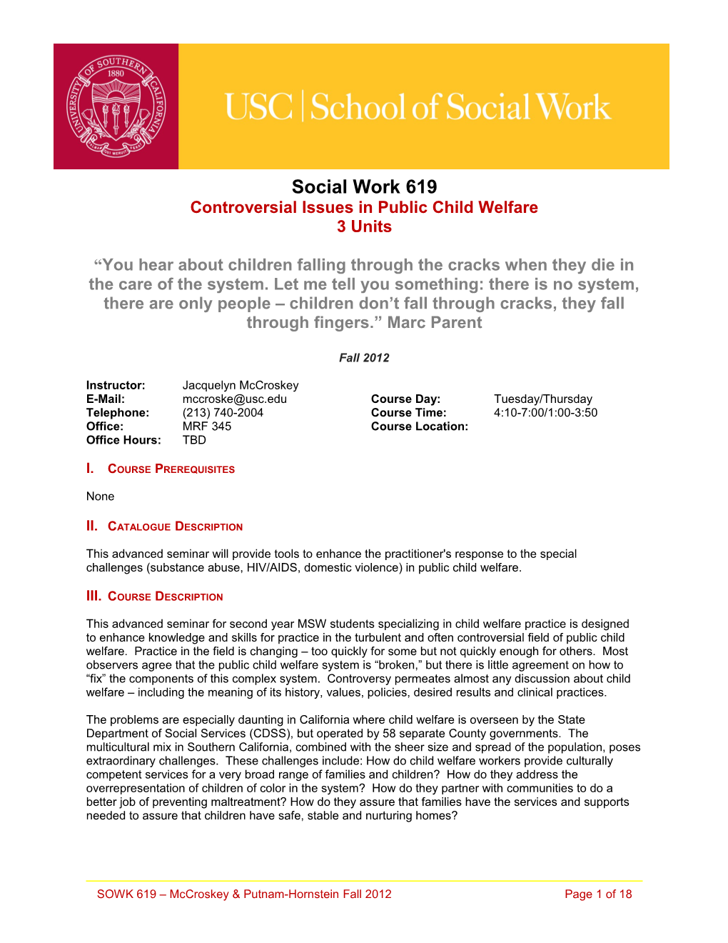 School of Social Work Syllabus Template Guide s11