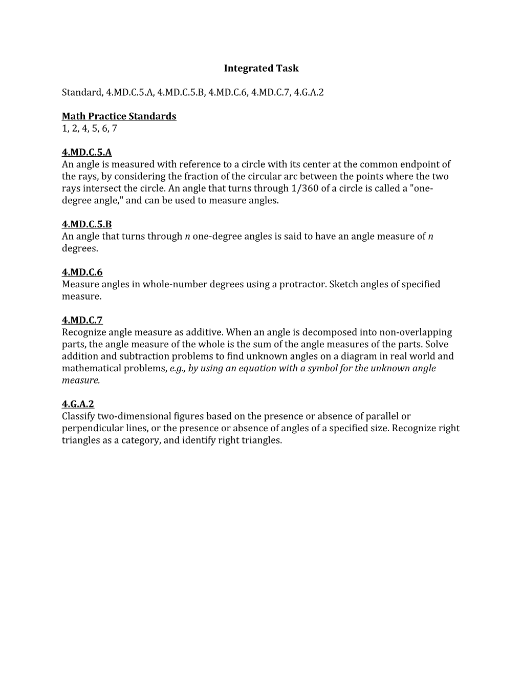 Math Practice Standards