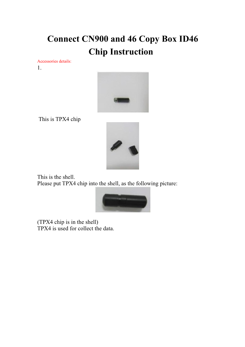 Connect CN900 and ID46 Copy Box Chip Instruction