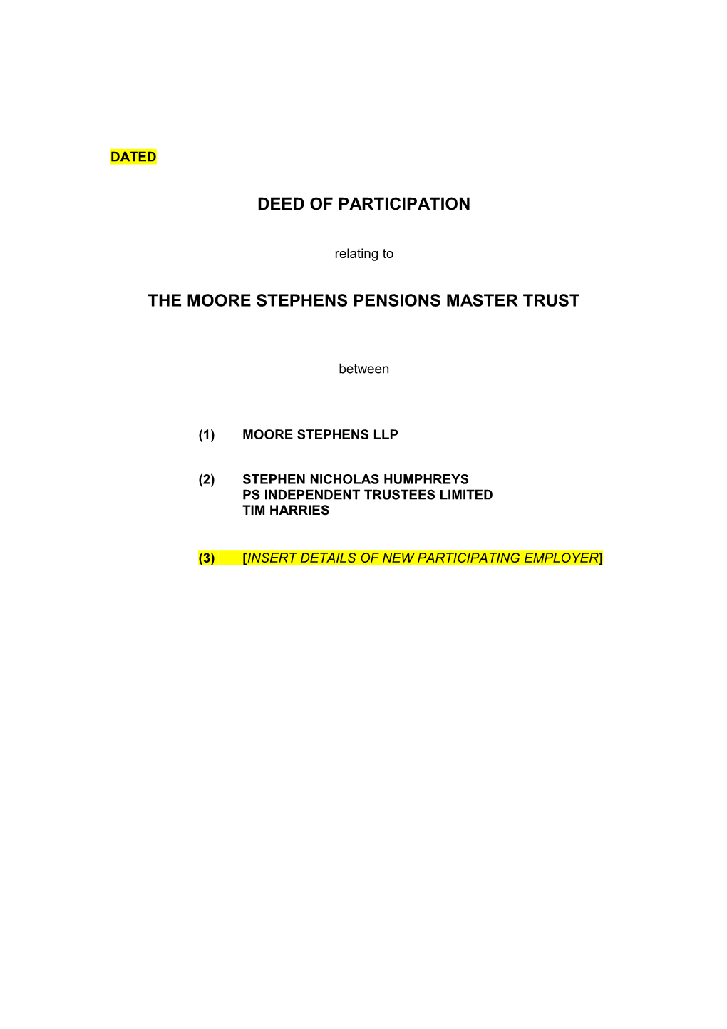 The Moore Stephens Pensions Master Trust