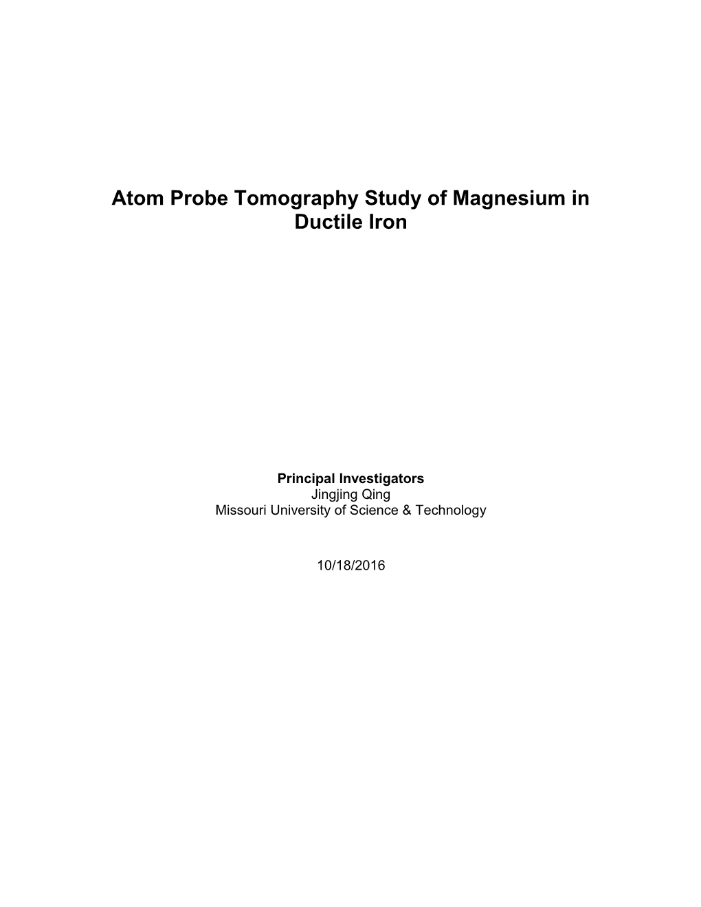 Transient Eddy Current Research Proposal