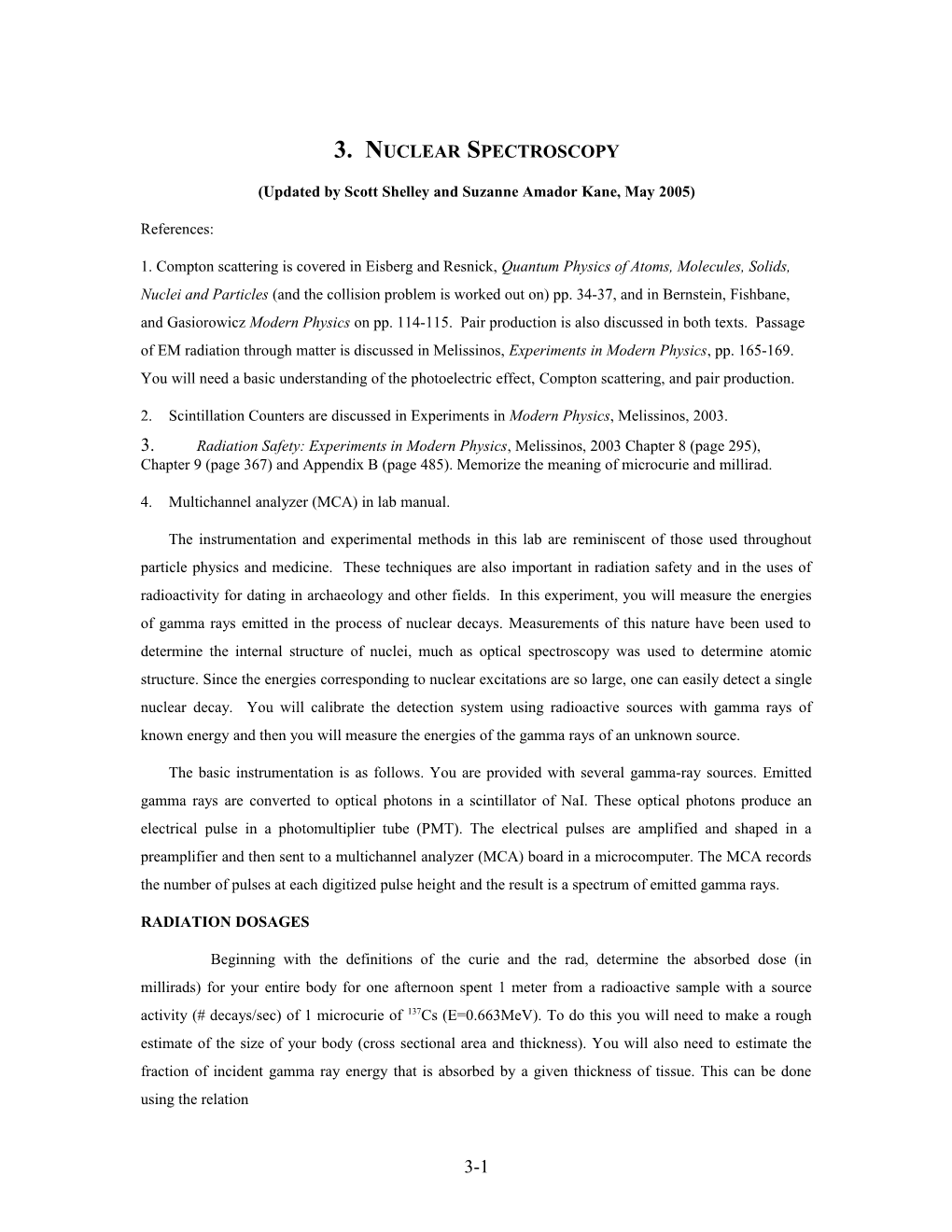 3. Nuclear Spectroscopy