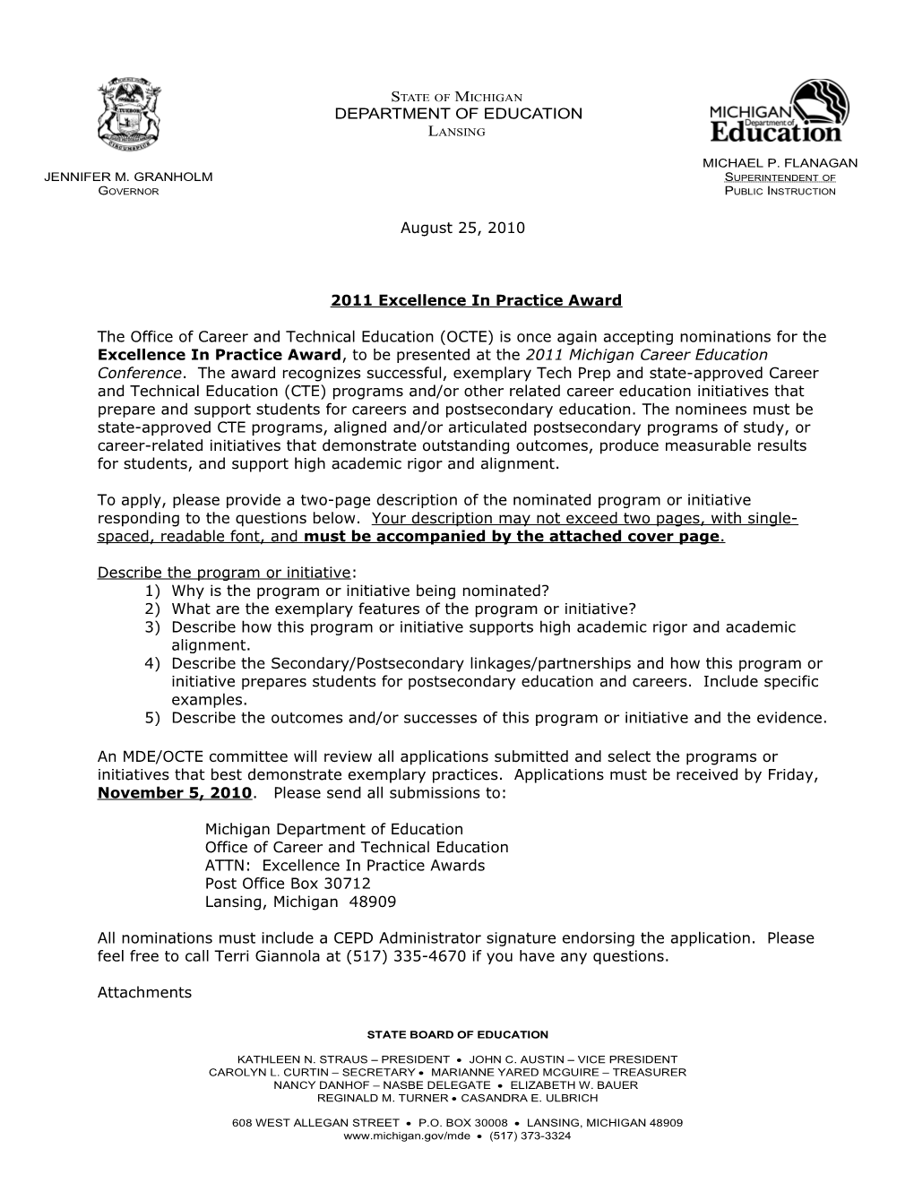 2011 Excellence in Practice Award