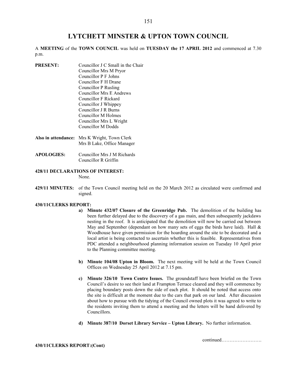 Lytchett Minster & Upton Town Council s1