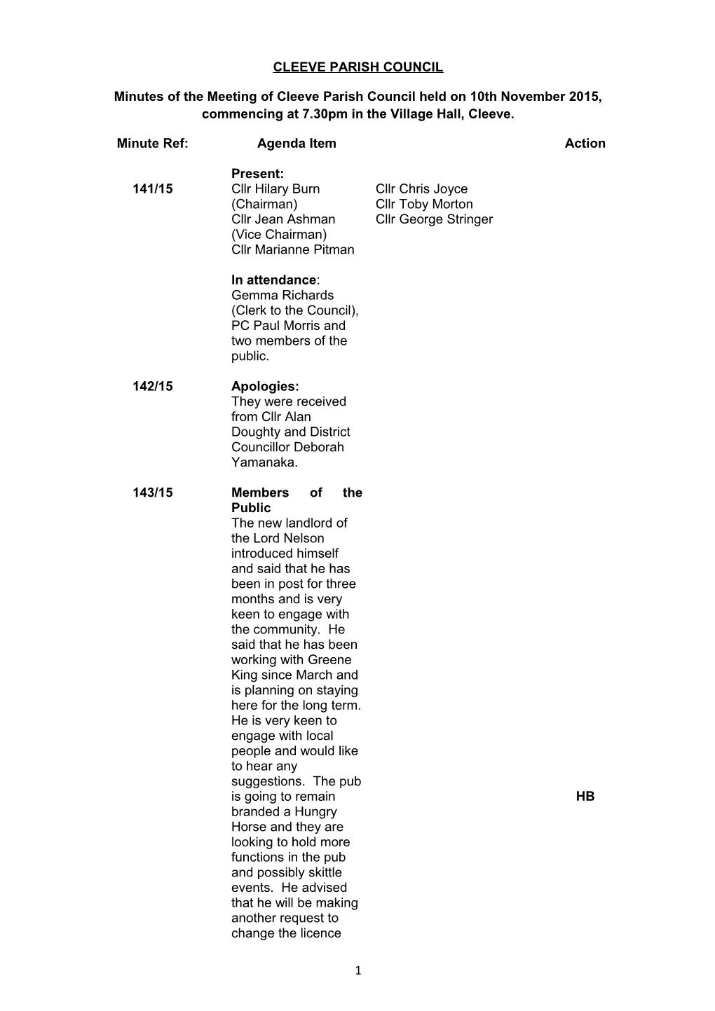 Cleeve Parish Council