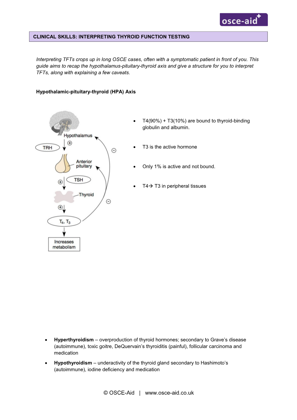 Hypothalamic-Pituitary-Thyroid (HPA) Axis