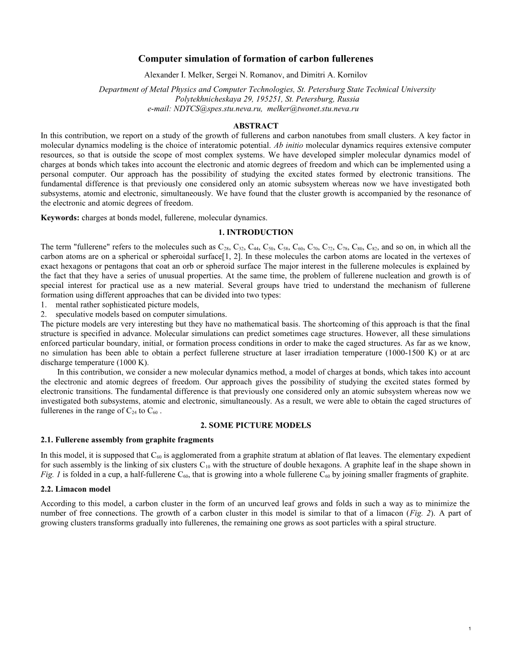 Computer Simulation of Formation of Carbon Fullerenes