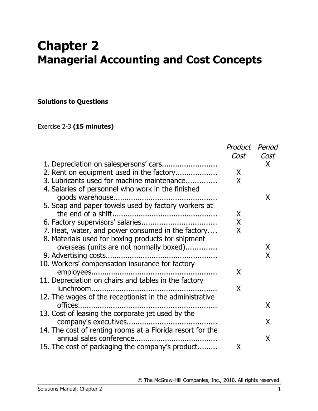 Managerial Accounting and Cost Concepts s2