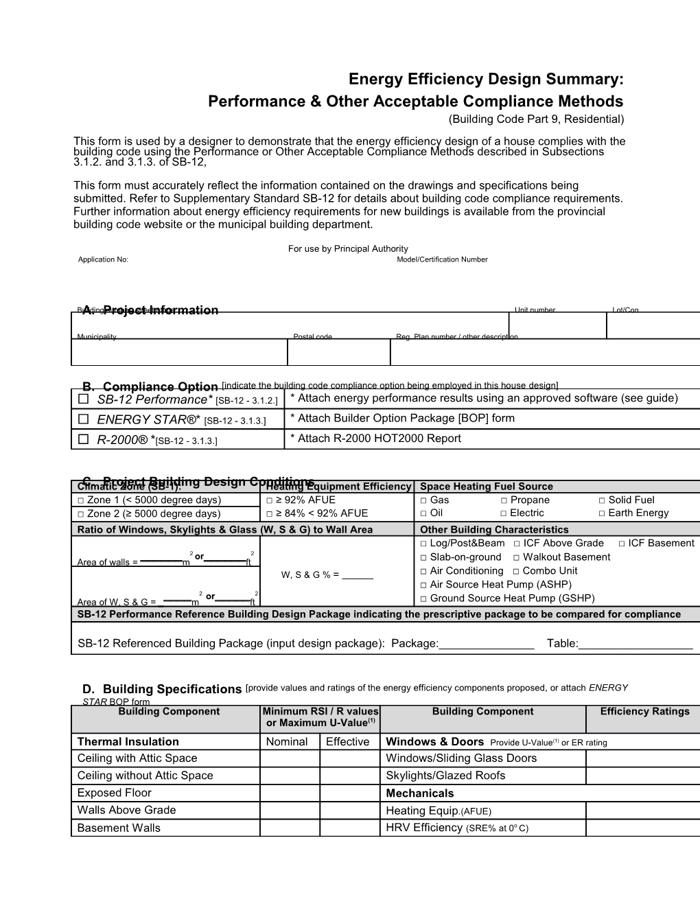 Energy Efficiency Design Standards (Performance)