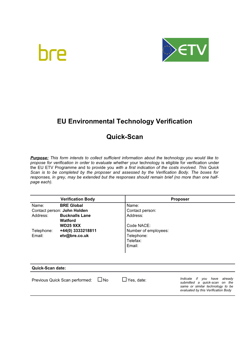 EU Environmental Technology Verification