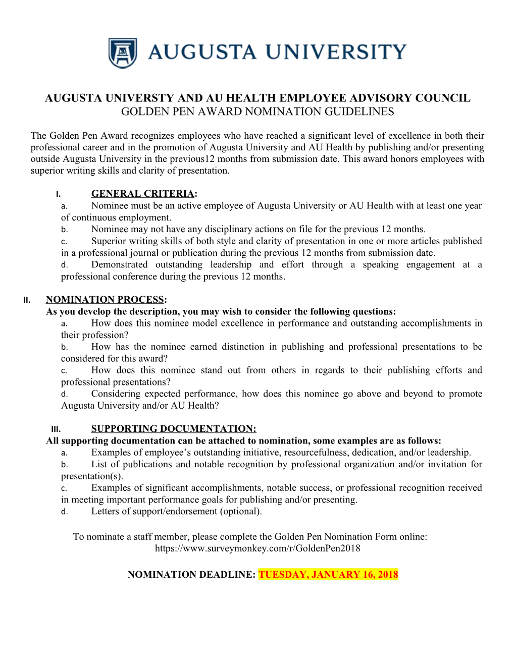 Augusta Universty and Au Healthemployee Advisory Council