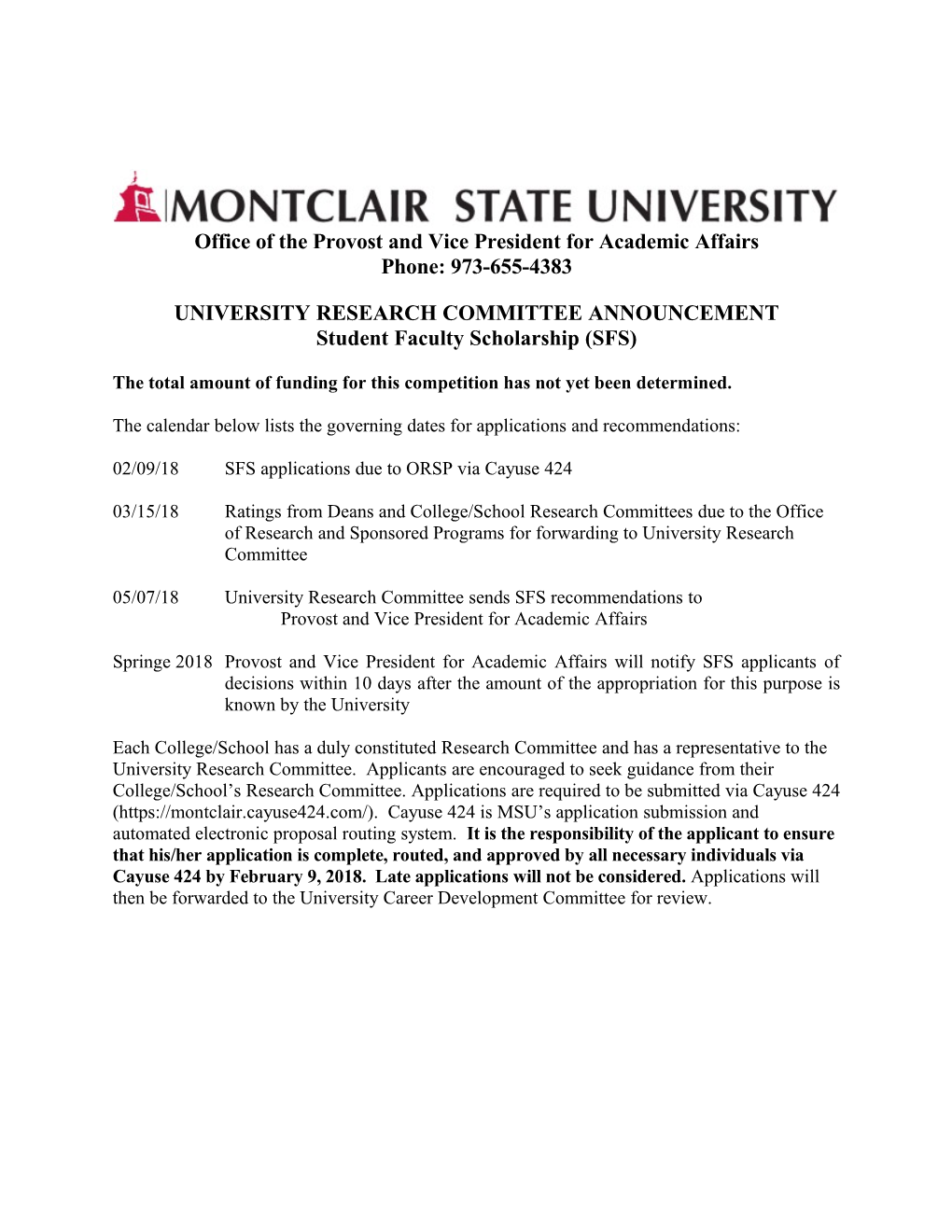 Montclair State University s3