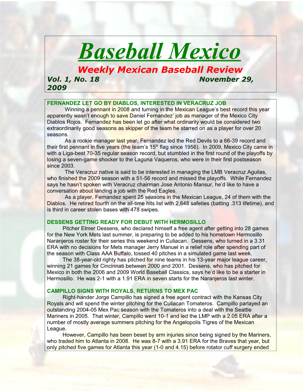 Weekly Mexican Baseball Review s1