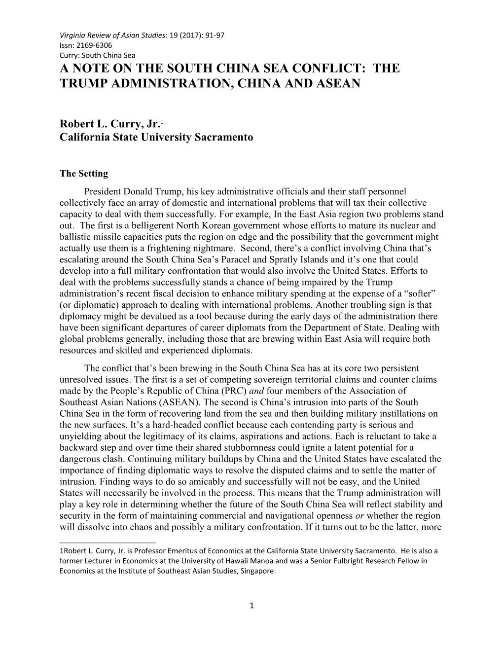 Virginia Review of Asian Studies: 19 (2017): 91-97