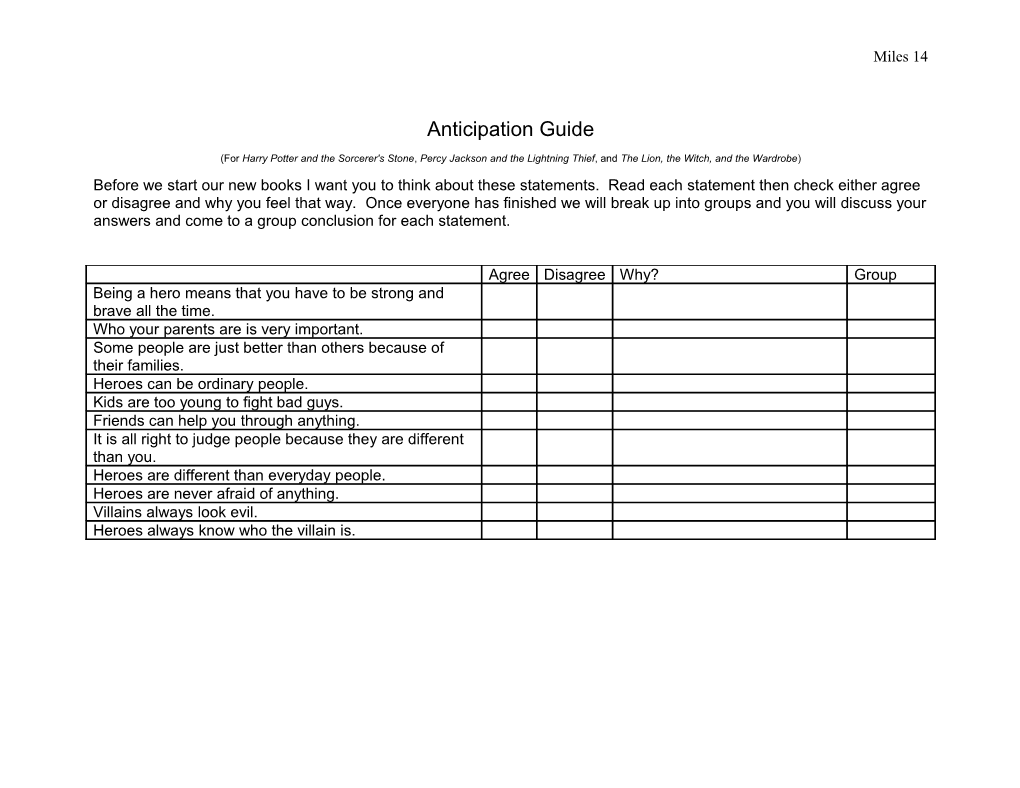 Anticipation Guide s1