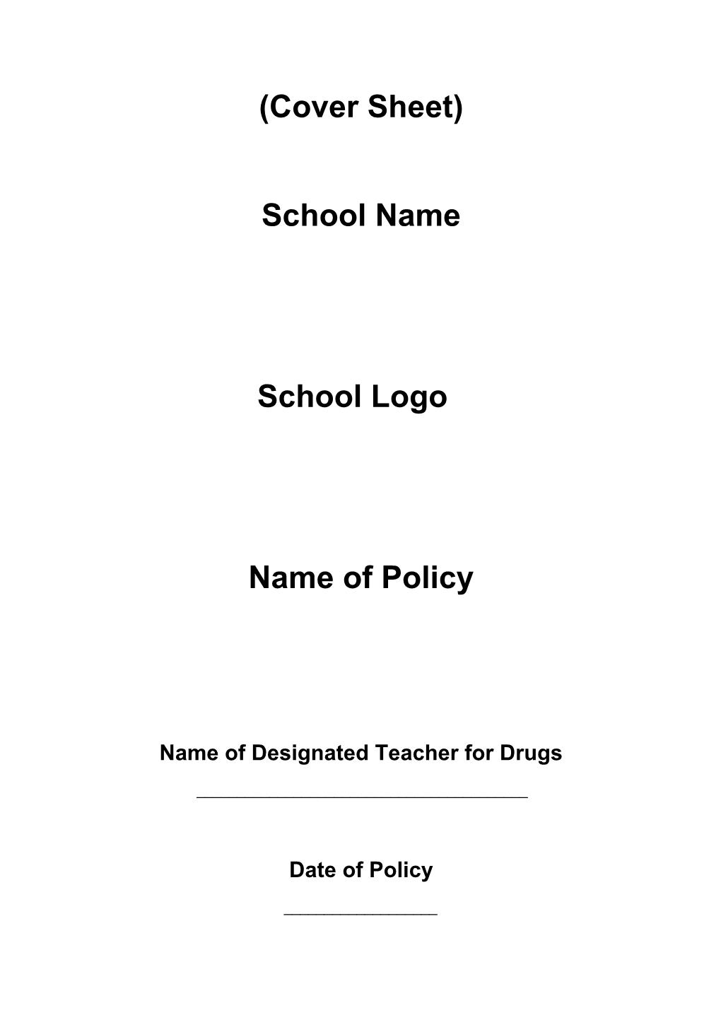 Name of Designated Teacher for Drugs