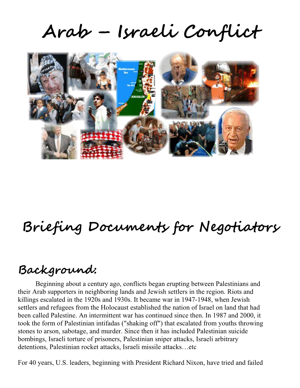 Briefing Documents for Negotiators