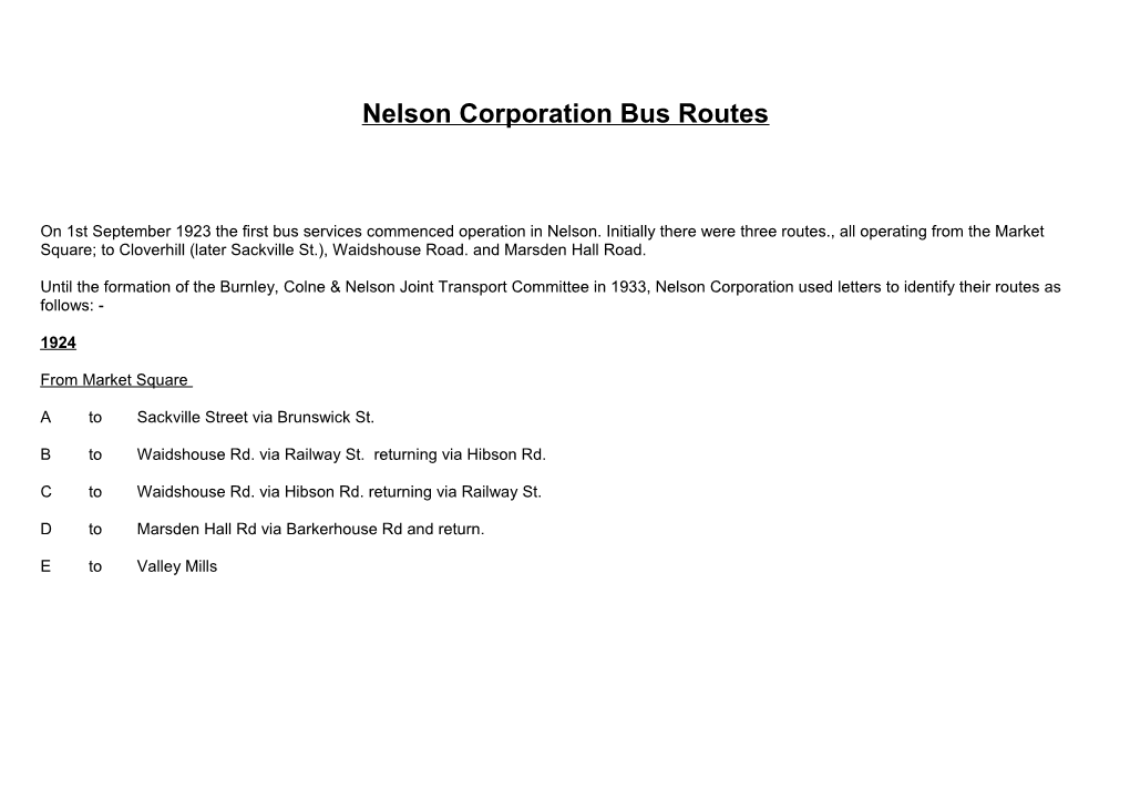 Nelson Corporation Bus Routes